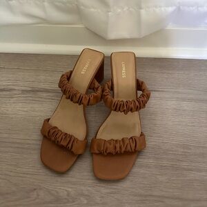 Brown Express heeled sandals